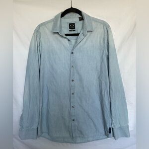 Armani Exchange Blue Casual Long Sleeve Shirt